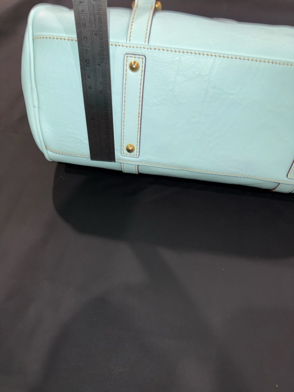 Dooney & Bourke Light Blue Large Florentine Leather Satchel - Picture 6 of 13